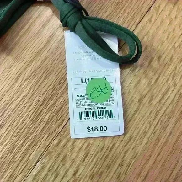 NWT! Shade & Shore Low Rise Medium Coverage Green Bikini Bottom Size Large - Picture 3 of 6